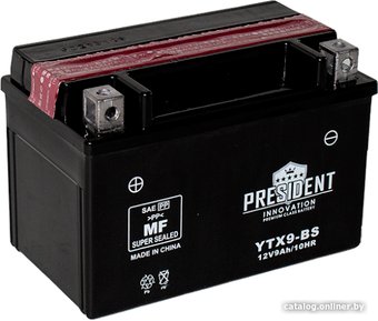 Мотоциклетный аккумулятор President YTX9-BS MF (9 А·ч)