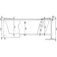 Ванна Aquanet Allento 170x100 L