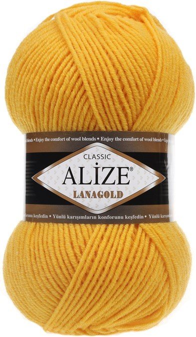 

Пряжа для вязания Alize Lanagold 216 (240 м, желтый)