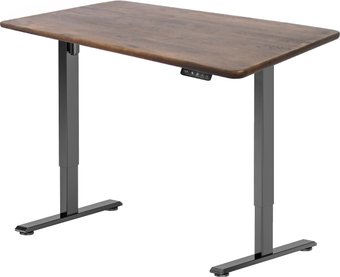Стол для работы стоя ErgoSmart Wooden Electric Desk Prime 1300х750х27 мм (прямой край, дуб мореный/черный)