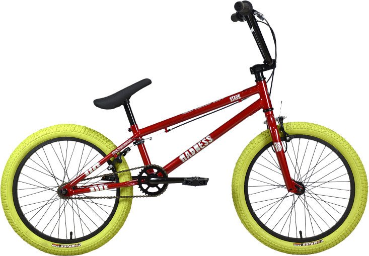 

Велосипед Stark Madness BMX 1 2024 (красный/серебристый/хаки)