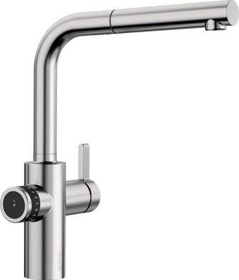 Смеситель Blanco Evol-S Volume с дозатором воды (рычаг справа, нержавеющая сталь)