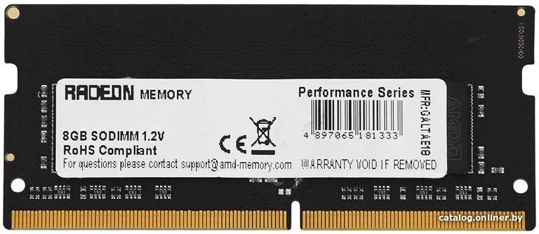 

Оперативная память AMD Radeon R9 Gamer Series 8ГБ DDR4 SODIMM 3200 МГц R948G3206S2S-UO