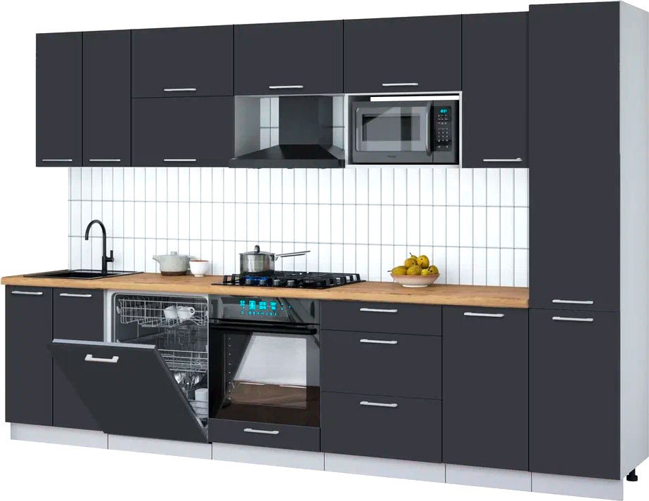 

Готовая кухня Интерлиния Мила Gloss 3.2-ПМ2 (пепел/пепел/дуб бунратти)