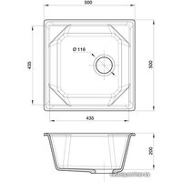 Кухонная мойка GranFest GF-U-500 (черный)