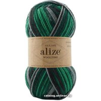 Пряжа для вязания Alize Wooltime 274 100 г 200 м (зеленый; серый)