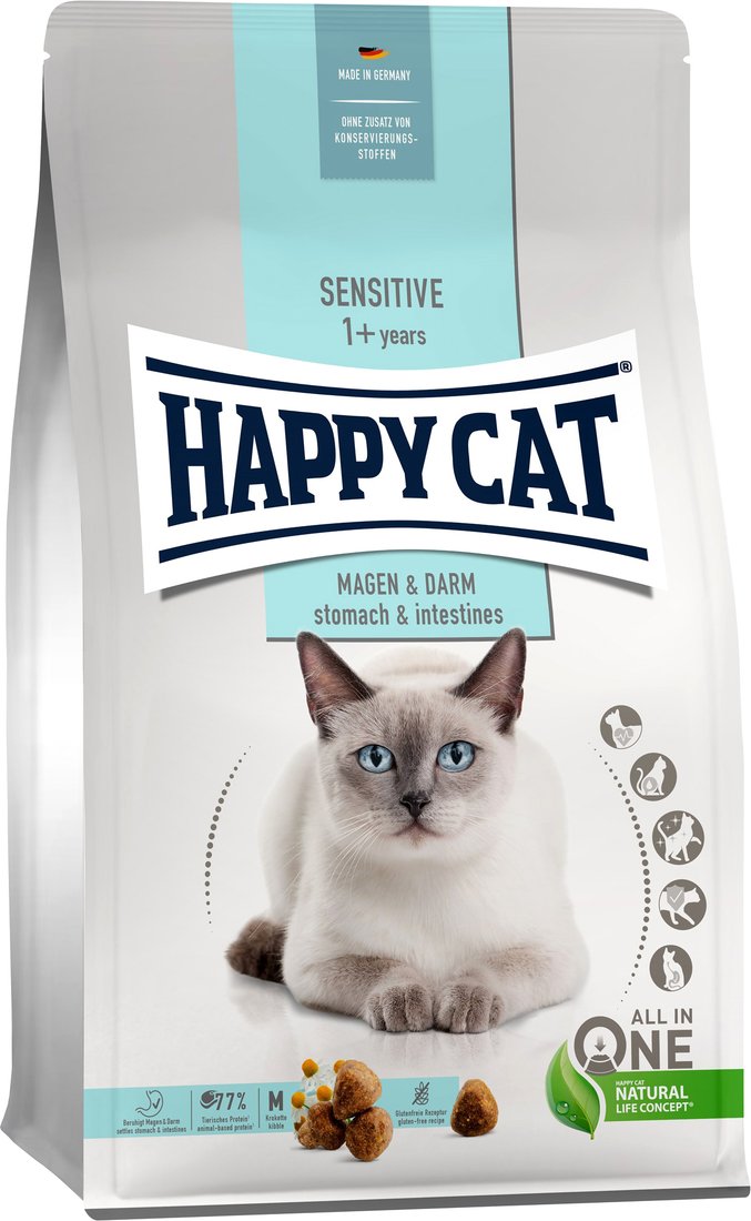 

Сухой корм для кошек Happy Cat Sensitive Magen & Darm 34/14 с уткой и рисом 4 кг