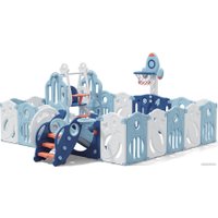 Игровой манеж UNIX kids SUPREME Space 200x200 Blue с качелями