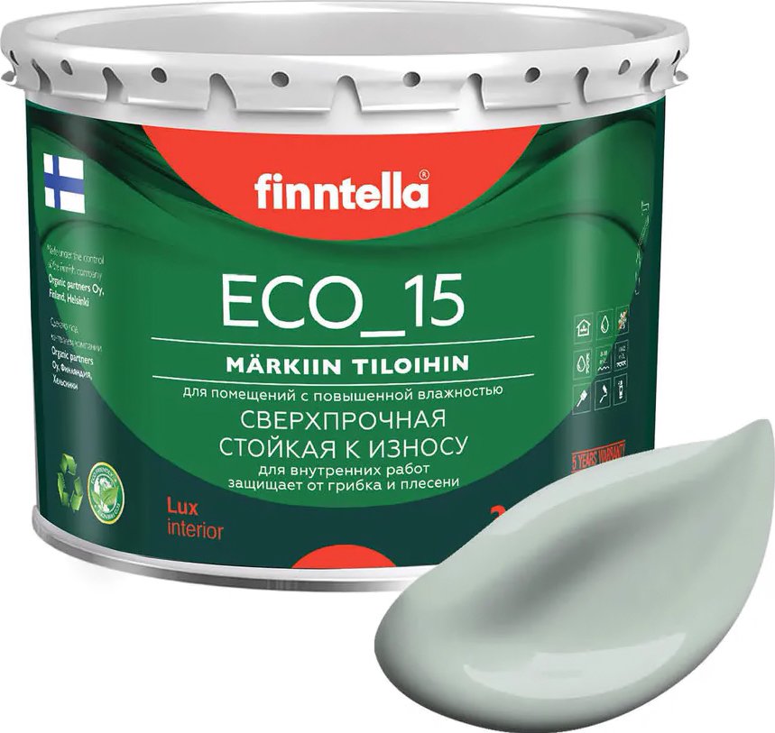 

Краска Finntella Eco 15 Aave F-10-1-3-FL044 2.7 л (серо-зеленый)