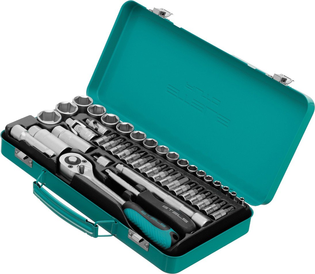 

Набор трещотка с головками и битами Stels 13575 (44 предмета)