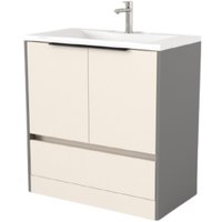  Дабер Тумба под умывальник 017 Andrea Elen 80 Т17.8А.0.19Ч (бежевый/серый/ручка черная)