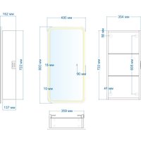 Silver Mirrors Шкаф с зеркалом для ванной Фиджи Flip 40 LED-00003049