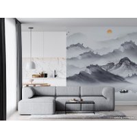 Фотообои ФабрикаФресок Акварельная Япония и горы 173265 (300x265)