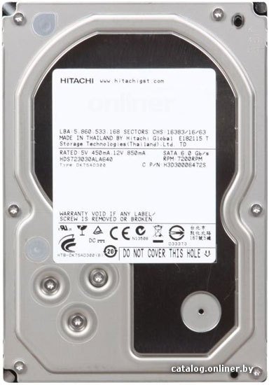Hitachi Deskstar 7K3000 3Тб (HDS723030ALA640) жесткий диск купить