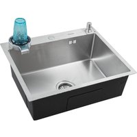 Кухонная мойка Futur FK 6050 Eco Embossing Pop-up Rinzer plus (Satin)