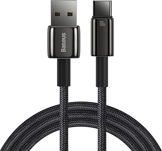 

Кабель Baseus Tungsten Gold USB Type-A - USB Type-C (1 м, черный)