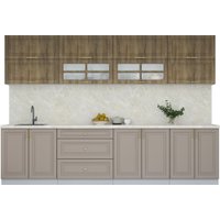 Готовая кухня Интерлиния Мила Шато 3.1Б (дуб вотан/луна/опал светлый) в Мозыре