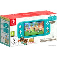 Игровая приставка Nintendo Switch Lite (бирюзовый + Animal Crossing: New Horizons Timmy & Tommy Aloha Edition)