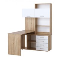 Стол Памир ПКС-11 левый (дуб сонома/белый глянец)