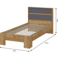 Кровать Тащи в дом Люмо КР 01 90x200 (дуб крафт золото/серый)
