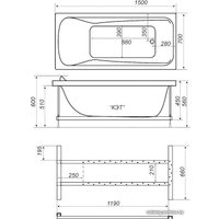 Ванна Triton Кэт 150x70 (с каркасом)