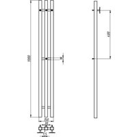 Полотенцесушитель Granula Квадро Вертикаль 15х100 (терморегулятор с таймером, черный)