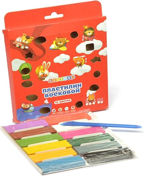 

Пластилин восковой Цветик 3241785 (12цв)