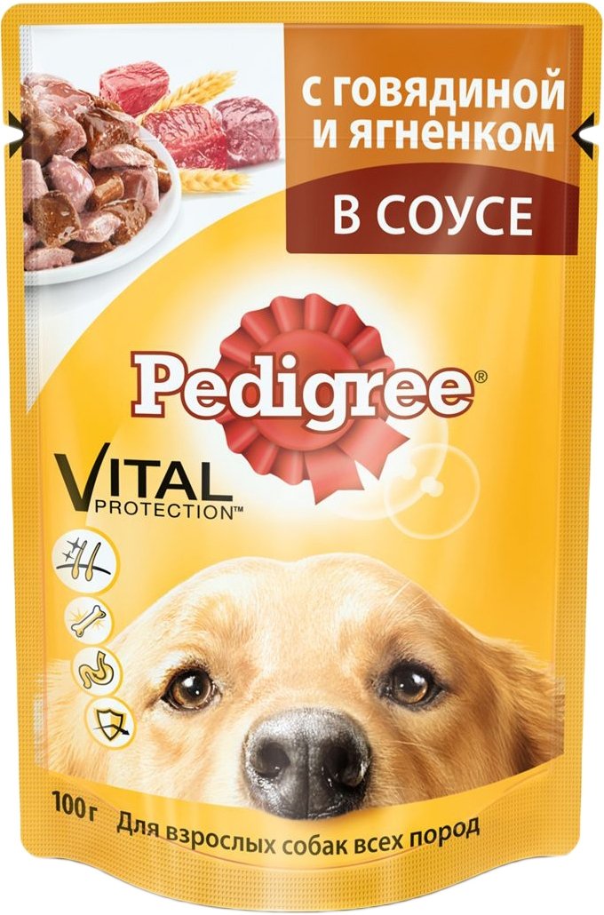 

Пресервы Pedigree для взрослых собак с говядиной и ягненком 0.1 кг