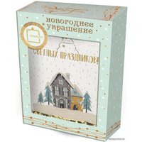 Елочная игрушка Феникс-Презент Фляжка с домиком 81805 (прозрачный/коричневый)