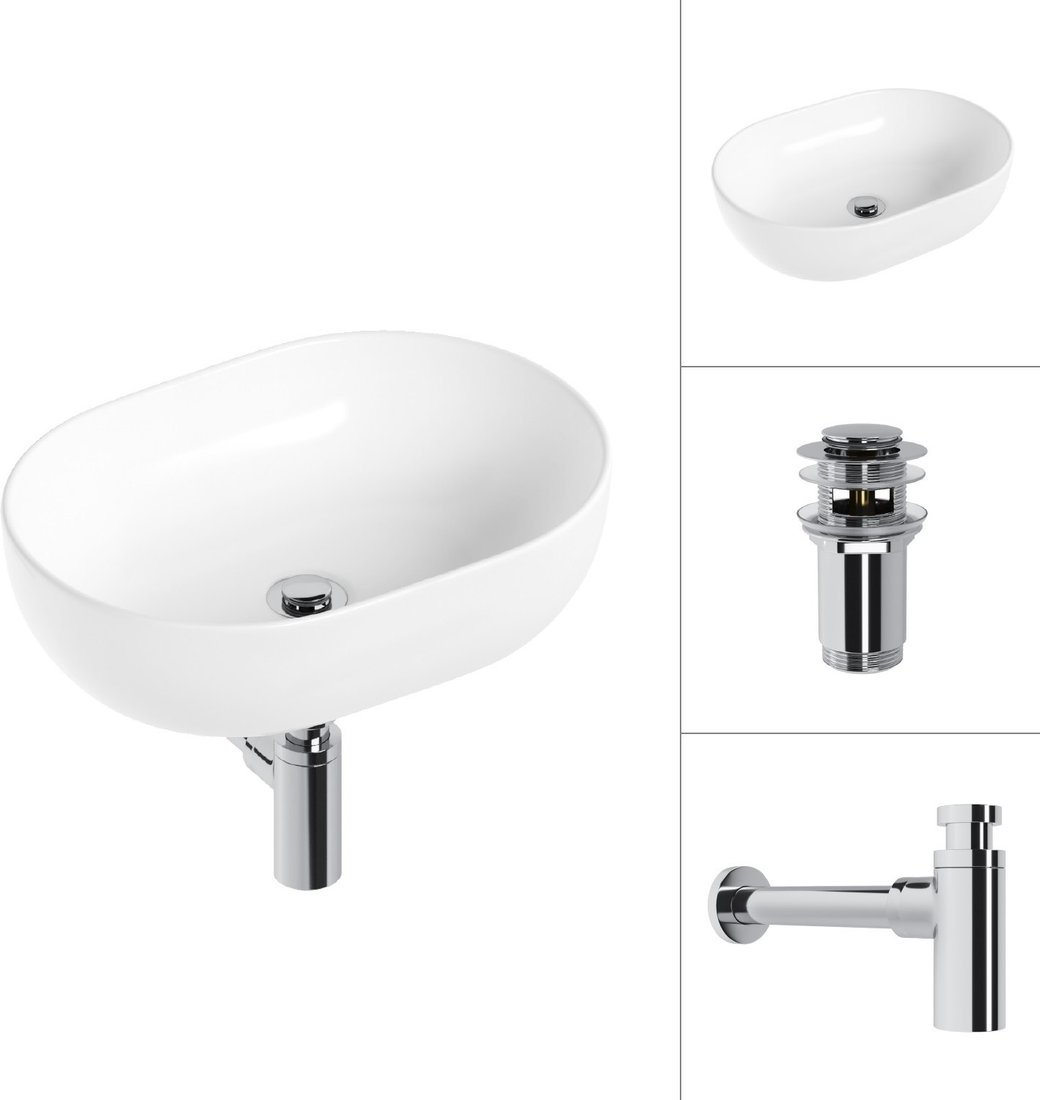 

Умывальник Lauter 21836A + клапан 21190CH + сифон 21635CH (хром)