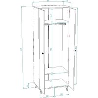 Шкаф распашной Премиум Рико 800 (белый/дуб сонома) в Гродно