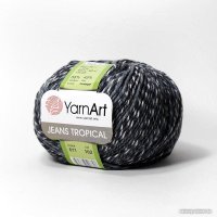 Пряжа для вязания Yarnart Jeans Tropical 611 50 г 160 м (черный; серый)