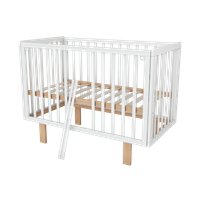 Классическая детская кроватка Incanto PAPI с автоспинкой и маятником KR-0176/60 (белый/бук)