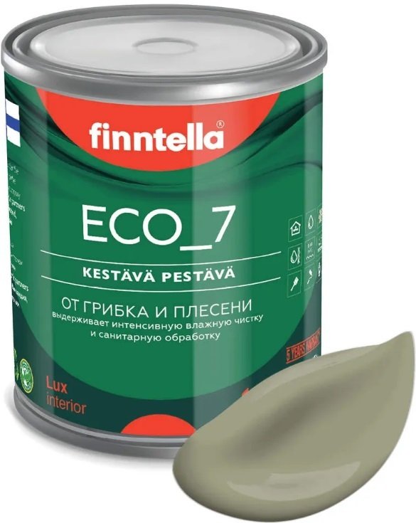 

Краска Finntella Eco 7 Khaki F-09-2-1-FL022 0.9 л (серо-зеленый)