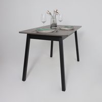 Кухонный стол Мамадома Tirk radial-110 раздвижной 110-142х70 (дымчатая керамика/черный)