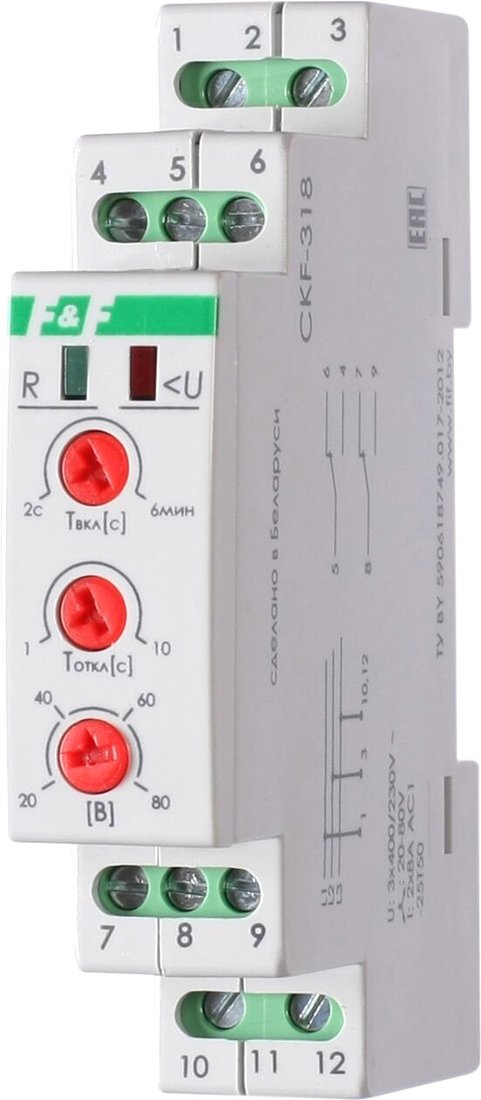 

Реле контроля фаз Евроавтоматика F&F CKF-318 EA04.004.007