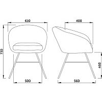 Стул с подлокотниками AksHome Amur (темно-серая ткань/черный)