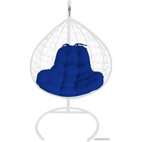Подвесное кресло M-Group XL 11120110 (белый ротанг/синяя подушка)