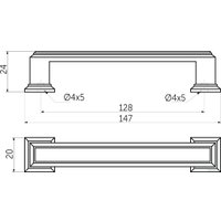  AKS скоба мет. IONIKA 128 шлифованная сталь, в Барановичах