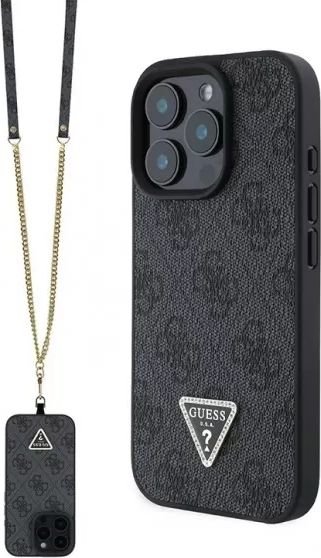

Чехол для телефона Guess Crossbody PU 4G Triangle Diamond logo для iPhone 16 Pro GUHCP16LP4TDSCPK