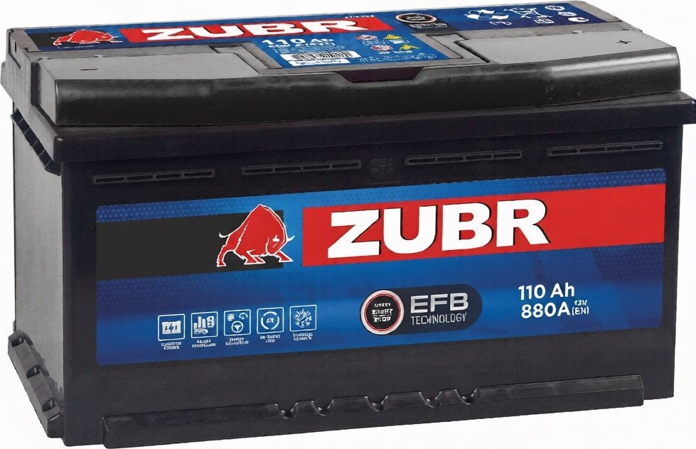 Автомобильный аккумулятор Zubr EFB R+ 880A (110 А·ч)