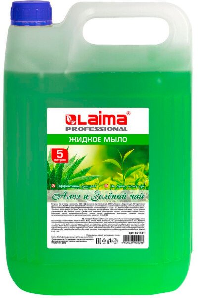 

Laima Мыло жидкое Professional Алоэ и Зеленый чай 601431 5 л