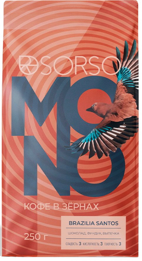 

Кофе Sorso Brazilia Santos 100% Арабика зерновой 1 кг