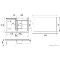 Кухонная мойка Granula 7802 (графит)