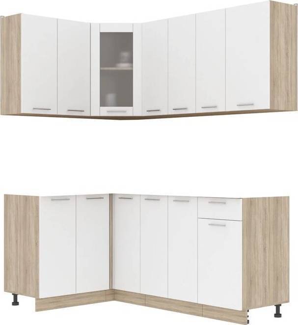 

Готовая кухня Интерлиния Мила 12x19 без столешницы (белый платинум)