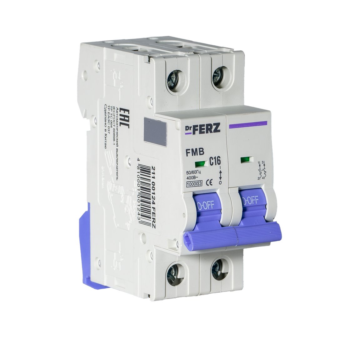 

Выключатель автоматический Dr.Ferz FMB-C 10kA 2P 16 C 21100124FERZ