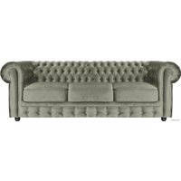 Диван Brioli Честер Классик трехместный (микровелюр, В8 светло-серый)