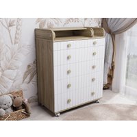 Детский комод Incanto Lunna Charm МДФ 800/5 PK-0004/13mdf (дуб/белый)