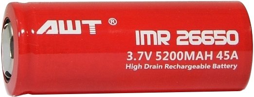 

Аккумулятор AWT 26650 IMR 5200mAh 45A