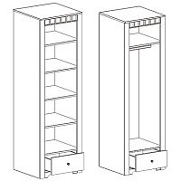 Шкаф распашной Мебельград Прованс платяной 60.2x59x197 (бодега белая/платина премиум)